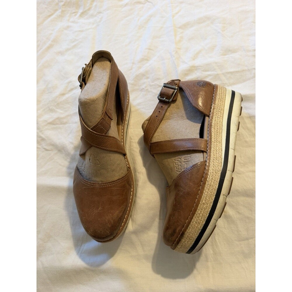 Timberland Emerson Point Strappy Wedge Platform Sandal Tan Size 9.5 Comfort